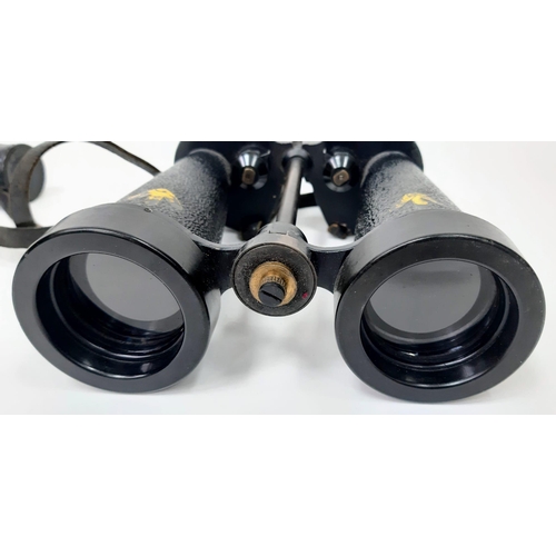 325 - Barr and Stroud WW1 RN binoculars with case. Excellent condition. Fully serviced.