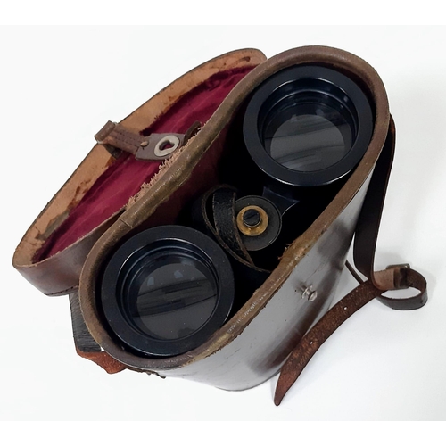 325 - Barr and Stroud WW1 RN binoculars with case. Excellent condition. Fully serviced.