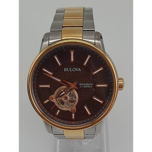 433 - A Very Good Condition, Bi-Metal, Bulova Automatic 21 Jewel Watch. 48mm Including Crown. Full Working... 