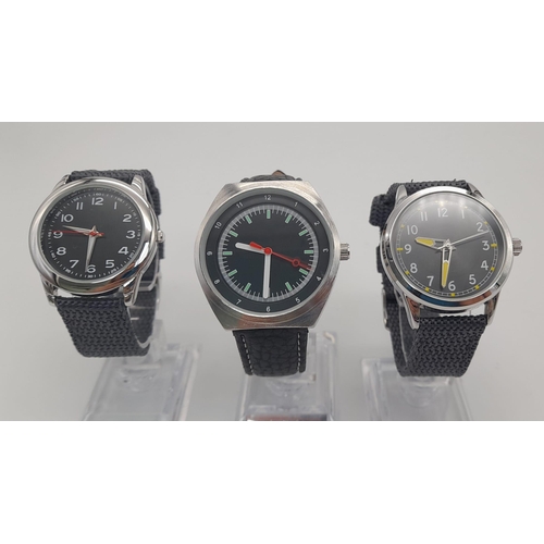 929 - A Parcel of Three Unworn Military Homage Watches.  
 - 1940’s British Army Design Watch 
(40mm Inclu... 