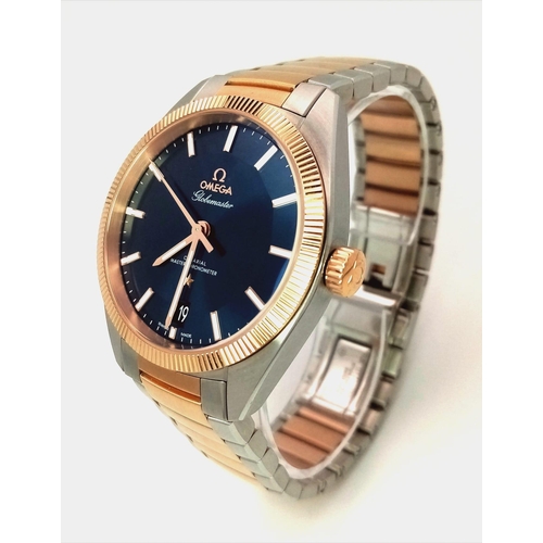 106 - A Stylish Omega Bi-Metal Constellation Globemaster Gents Watch. Omega 18k Sedna Gold Strap and Case ... 