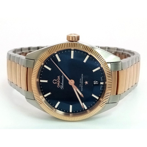 106 - A Stylish Omega Bi-Metal Constellation Globemaster Gents Watch. Omega 18k Sedna Gold Strap and Case ... 