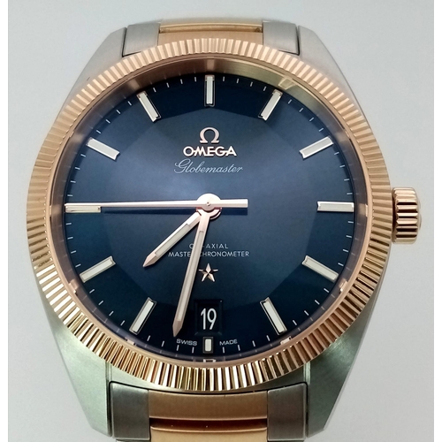 106 - A Stylish Omega Bi-Metal Constellation Globemaster Gents Watch. Omega 18k Sedna Gold Strap and Case ... 