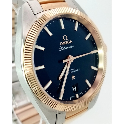 106 - A Stylish Omega Bi-Metal Constellation Globemaster Gents Watch. Omega 18k Sedna Gold Strap and Case ... 