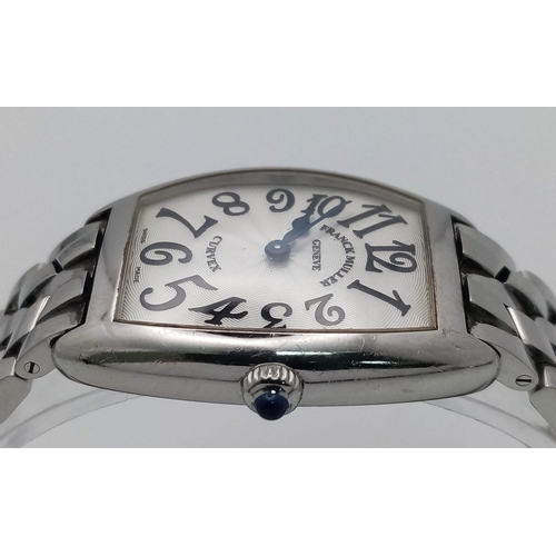 625 - A Classic Franck Muller Curvex Ladies Watch. Stainless steel bracelet and case - 26mm widest point. ... 