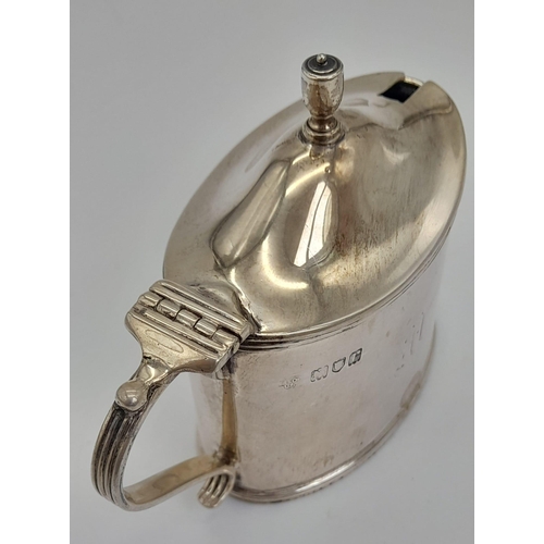 747 - An Excellent Condition Antique Edwardian Hallmarked (1912) Silver Mustard Pot with Blue Glass Liner.... 