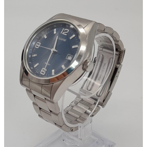 887 - Excellent Condition, Accurist Blue Face Quartz Date Watch. 
38mm Including Crown. Comes with Box, Sp... 