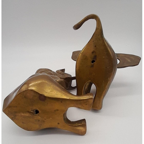 842 - Pair of Antique Brass Lucky Elephants.
This wonderful pair could be used as bookends or lucky home o... 