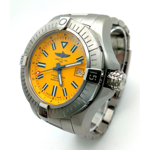 9 - A Breitling Avenger Automatic Gents Watch. Stainless steel bracelet and case - 45mm. 3000m water res... 