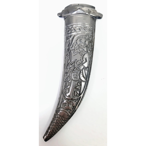 457 - A Vintage or Antique Silver or White Metal Arabic Dagger with Bone Inlay Handle. 21.5cm Length.
209 ... 