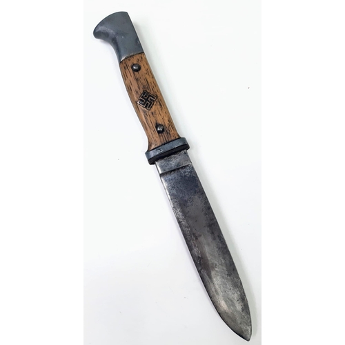 367 - An Original WW2 Hitler Youth Knife.
24.5cm Length, Very Good Condition. 
Marks on Blade RZM M7/80-40