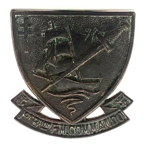 748 - WW2 Free French Commando Cap Badge. Marked “Made in England” on the back.