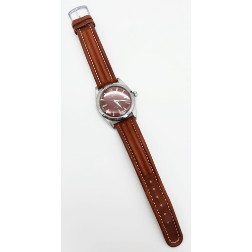 597 - A Tudor Oyster-Prince Rotor Self-Winding Gents Watch. Brown leather strap. Stainless steel case - 35... 