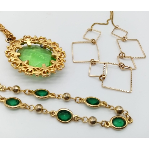 903 - A Selection of 6 Gold Tone Costume Jewellery Necklaces. 210.10g total weight. Please see photos for ... 