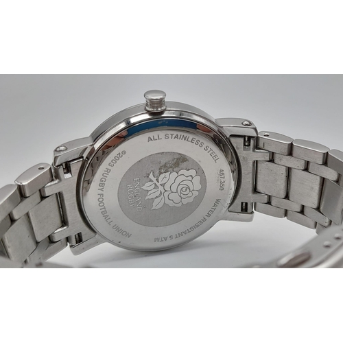 908 - Excellent Condition, Limited Edition, Stainless Steel, England Rugby Emblem Sports Watch. 
Made by B... 