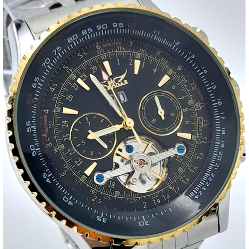 943 - An Unworn Men’s, Skeleton Front and Back, Automatic Stainless Steel Watch by Jaragar. Complete with ... 