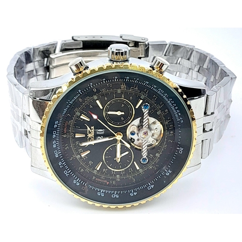 943 - An Unworn Men’s, Skeleton Front and Back, Automatic Stainless Steel Watch by Jaragar. Complete with ... 