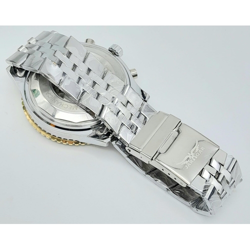 943 - An Unworn Men’s, Skeleton Front and Back, Automatic Stainless Steel Watch by Jaragar. Complete with ... 