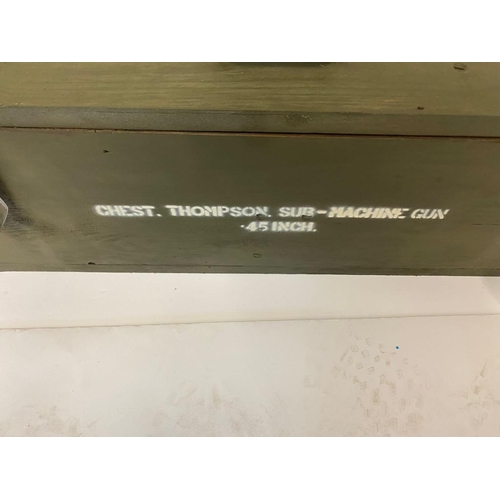 295 - A Rare Thompson 1928 Sub Machine Gun Transit Box. This box fits - 3 x Drum Magazines, 5 x Stick Maga... 