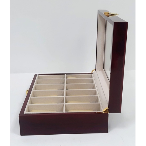 751 - A high quality wooden watch case for 12 watches (often used by ROLEX and OMEGA dealers), made from h... 