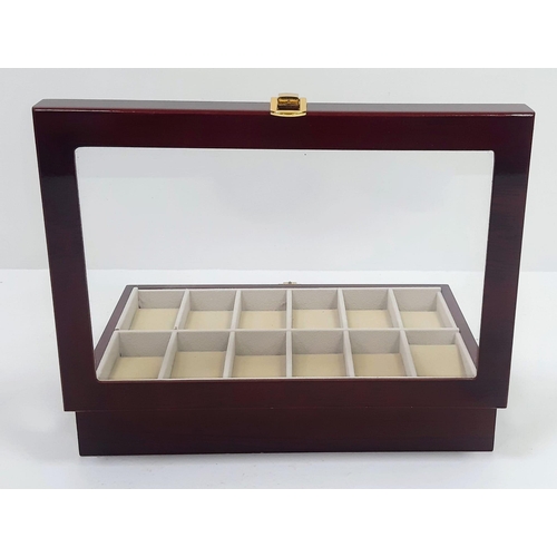 751 - A high quality wooden watch case for 12 watches (often used by ROLEX and OMEGA dealers), made from h... 