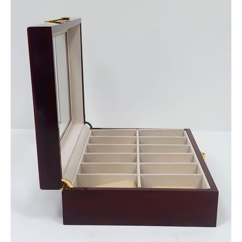 751 - A high quality wooden watch case for 12 watches (often used by ROLEX and OMEGA dealers), made from h... 