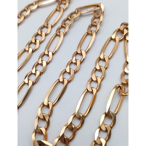 148 - A 9K Yellow Gold Figaro Link Chain/Necklace. 50cm length. 17.27g weight.