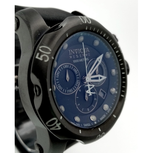 An Invicta Reserve 1000 Meters Gents Chronograph Watch. Black