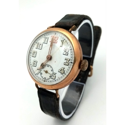 756 - A VERY NICE EXAMPLE OF A WWI OFFICERS SWISS MOVEMENT WRIST WATCH ALSO PREFERRED BY PILOTS IN THR R.F... 