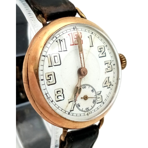 756 - A VERY NICE EXAMPLE OF A WWI OFFICERS SWISS MOVEMENT WRIST WATCH ALSO PREFERRED BY PILOTS IN THR R.F... 