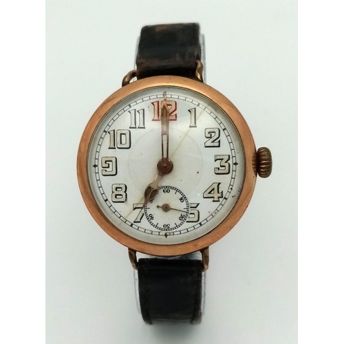 756 - A VERY NICE EXAMPLE OF A WWI OFFICERS SWISS MOVEMENT WRIST WATCH ALSO PREFERRED BY PILOTS IN THR R.F... 