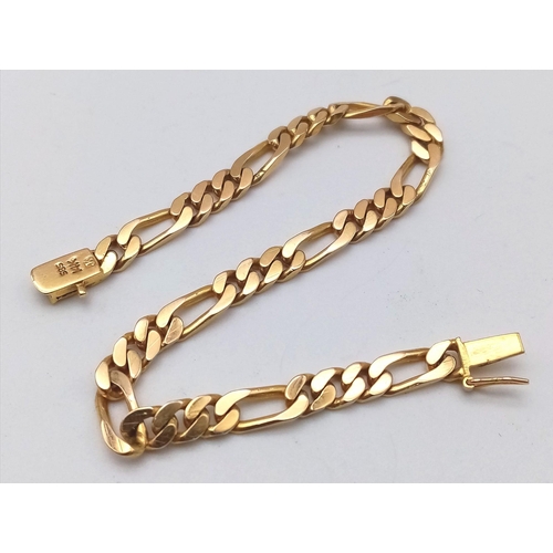 771 - A 14K Yellow Gold Figaro Link Bracelet. 18cm. 13.48g weight.