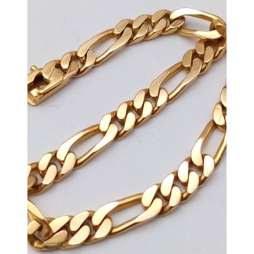 771 - A 14K Yellow Gold Figaro Link Bracelet. 18cm. 13.48g weight.