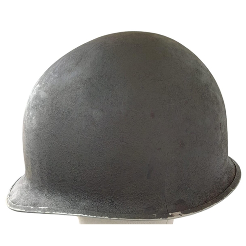 323 - WW2 US Fixed Bale M1 Helmet with insignia of the 1st Infantry Division. “The Big Red 1”.