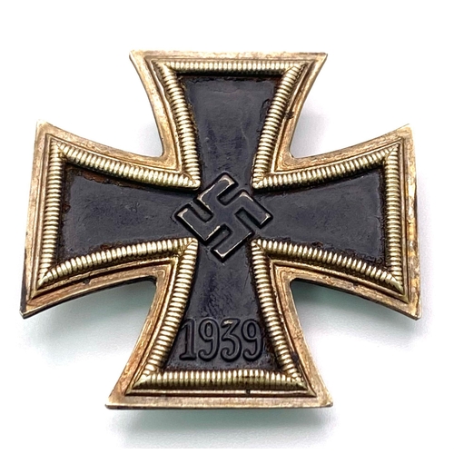 345 - WW2 German Iron Cross 1st Class E.K.I 3 Part construction with an iron core.