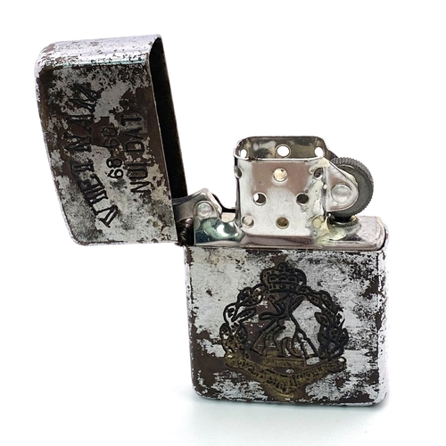 422 - Vietnam War Era Zippo Lighter. Dated coded 1968. Engraved with an Australian Cap Badge and “Nui Dat”... 