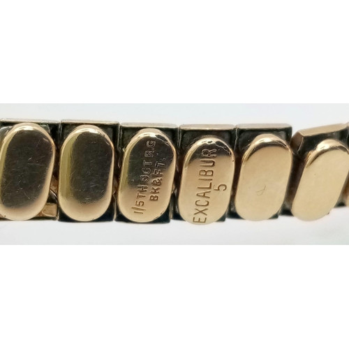 45 - A Vintage 9K Gold Cased Ingersoll Ladies Watch. Rolled gold expandable bracelet. 9K gold case - 20mm... 