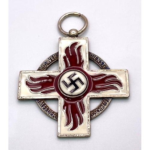 750 - 3rd Reich Fire Brigade Cross 2nd Class-No Ribbon.