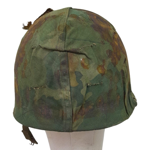 757 - Vietnam War Era US M1 Helmet with Mitch pattern Cover and liner. Bought from a farmer in Da-Nang Vie... 