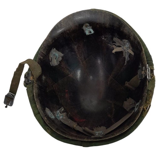 757 - Vietnam War Era US M1 Helmet with Mitch pattern Cover and liner. Bought from a farmer in Da-Nang Vie... 