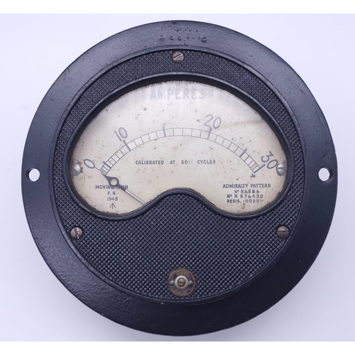 478 - 1945 Dated British U Class Submarine Admiralty Pattern Amp Gauge.