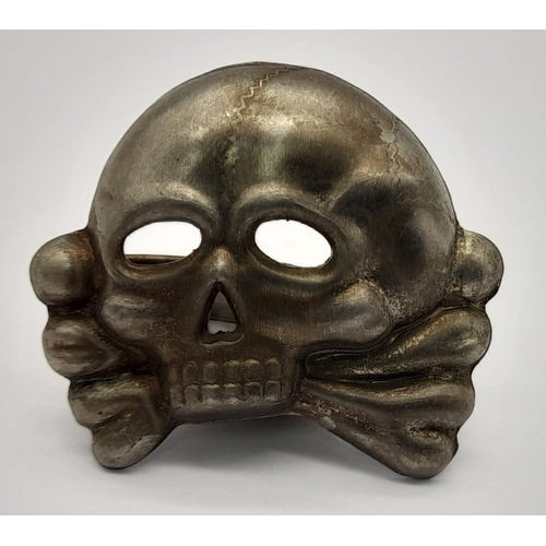 761 - Early 3rd Reich Allgemeine SS Totenkopf (Deaths Head) Jawless Type Visor Cap Badge.