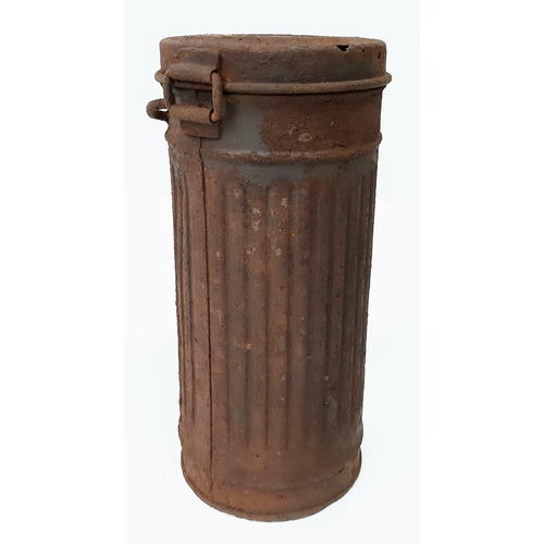 778 - Semi Relic WW2 German Medics Gas Mask Canister. Found in Normandy, France.