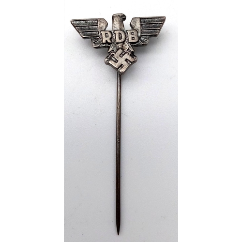 752 - WW2 German RDB Reichsbund Der Deutschen Beamten (Civil Servants) Stick pin on original Ldo Card.