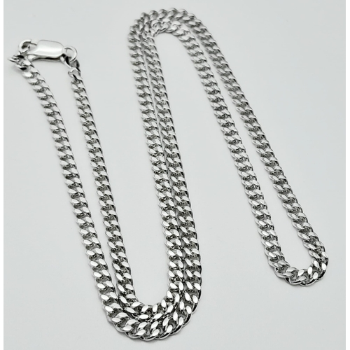 763 - AN AS NEW SILVER CURB CHAIN , 48cms     16.6gms