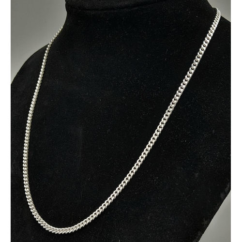 763 - AN AS NEW SILVER CURB CHAIN , 48cms     16.6gms