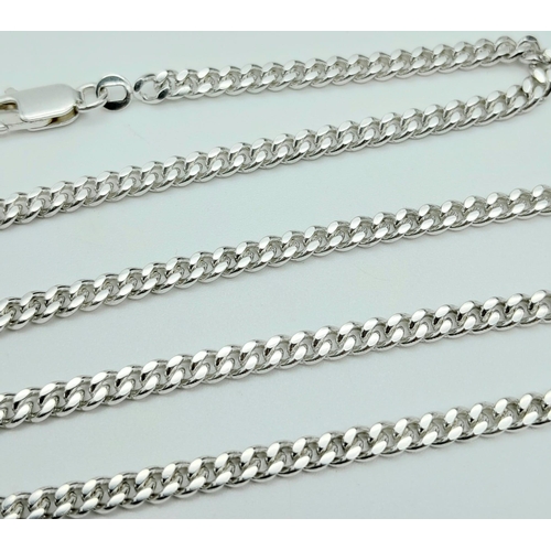 763 - AN AS NEW SILVER CURB CHAIN , 48cms     16.6gms