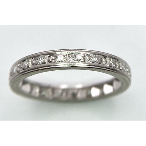 317 - A 18K WHITE GOLD DIAMOND SET FULL ETERNITY RING 0.25CT 2.9G SIZE M