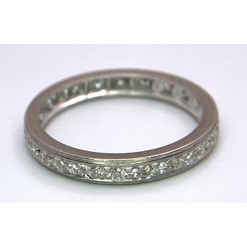 317 - A 18K WHITE GOLD DIAMOND SET FULL ETERNITY RING 0.25CT 2.9G SIZE M