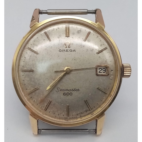 409 - A Vintage Omega Seamaster 600 Watch Case - 34mm. Mechanical movement in working order.